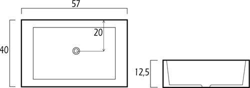 Medidas del Lavabo encimera ba&ntilde;o cer&aacute;mico GME 9311