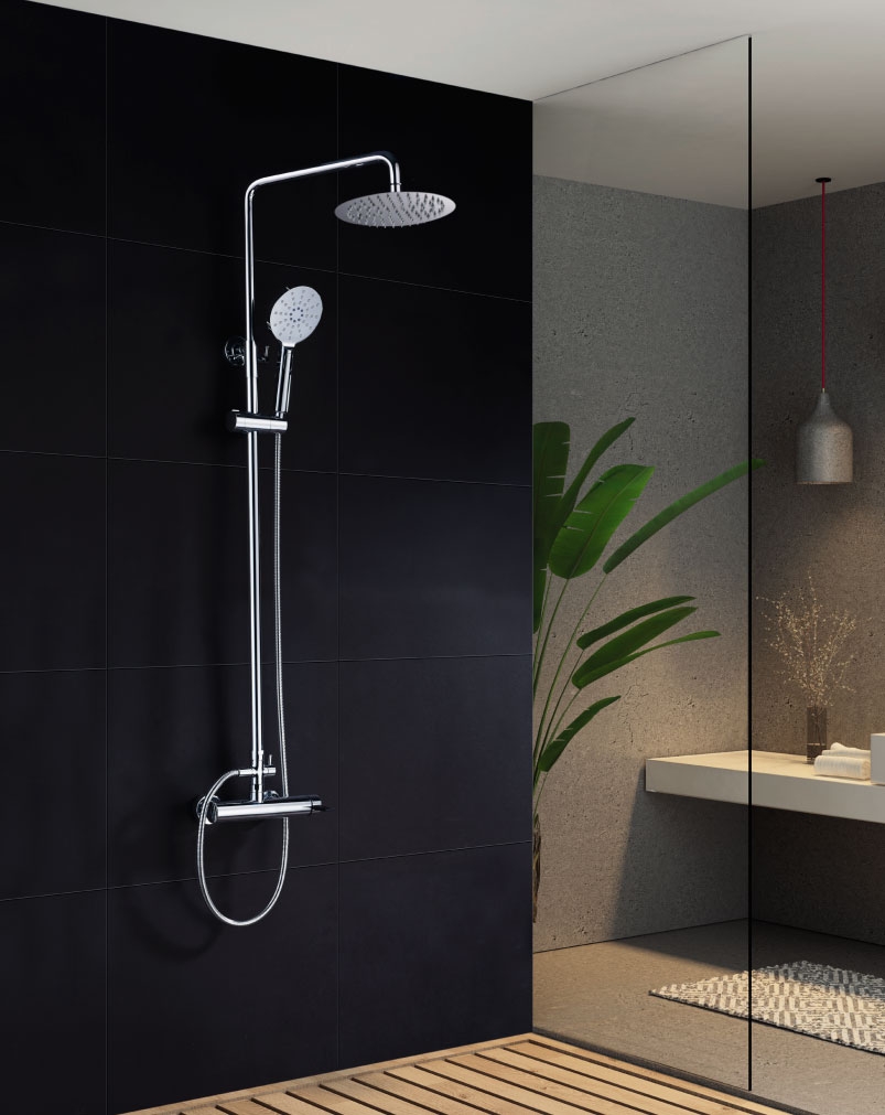 Conjunto de  Ducha Elba Cromo-Negro