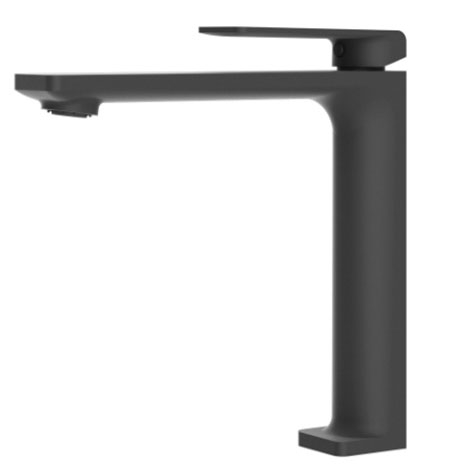Grifo de lavabo caño alto Fiyi Negro