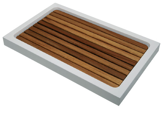 Tarima rectangular en madera para plato de ducha