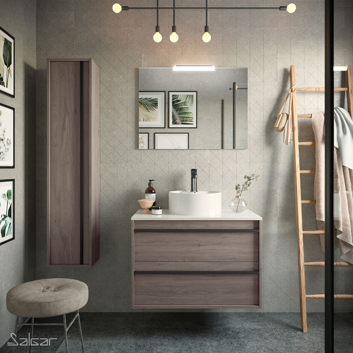 Mueble de baño Salgar Attila 800 Roble Eternity