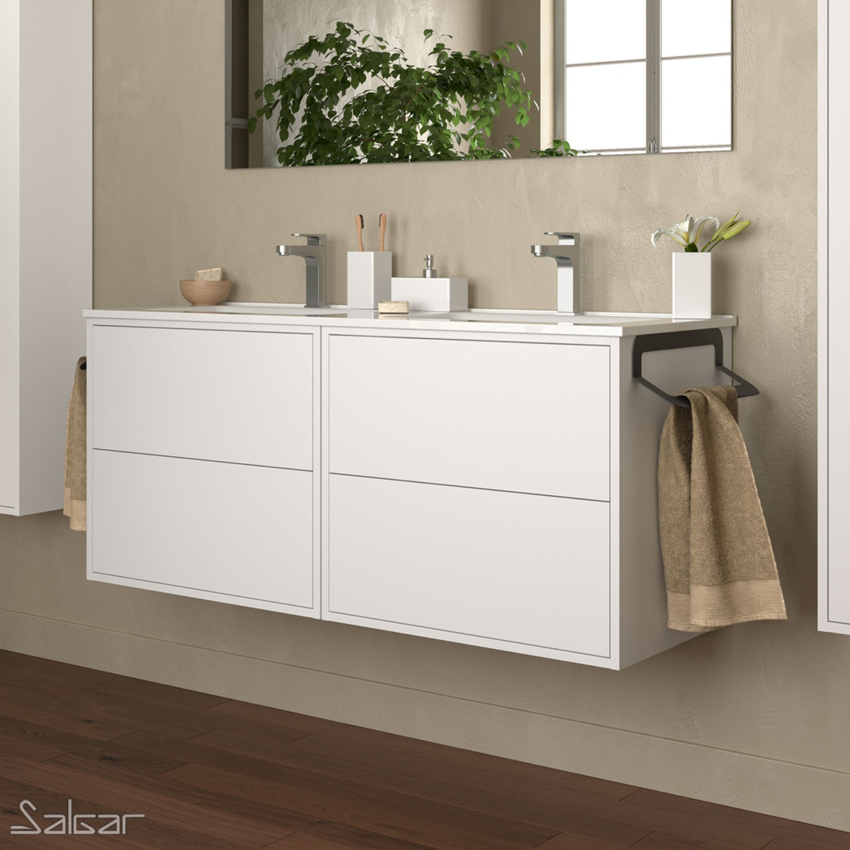 Mueble de baño Salgar Optimus 1200 color Blanco mate