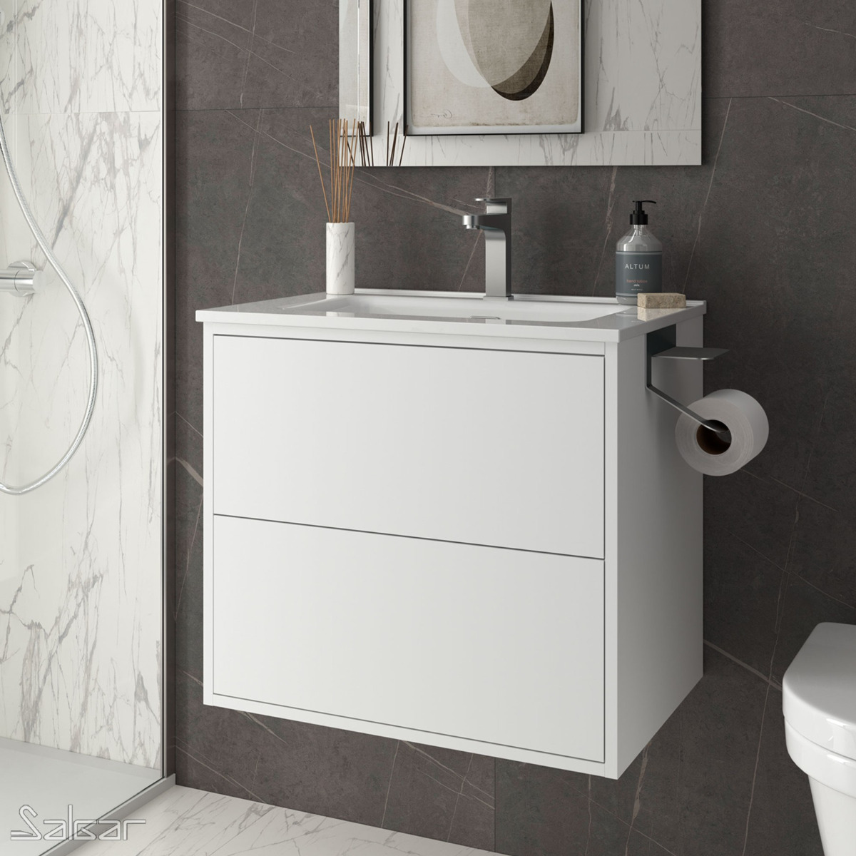 Mueble de baño Salgar Optimus 600 color Blanco mate
