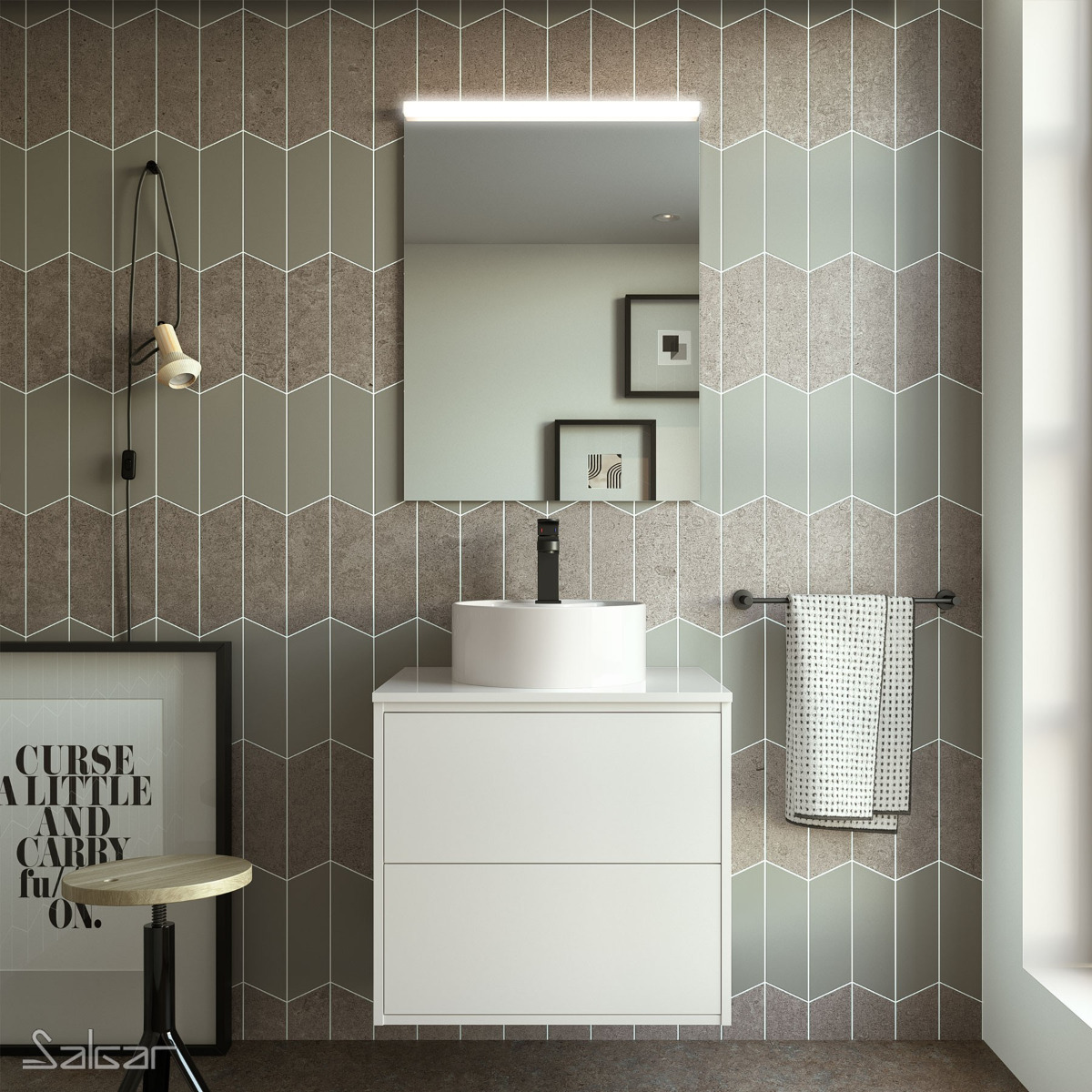 Mueble de baño Salgar Optimus 600 color Blanco mate