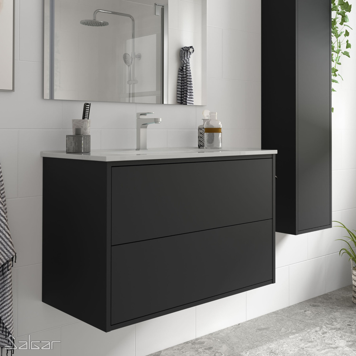 Mueble de baño Salgar Optimus 800 Negro Mate